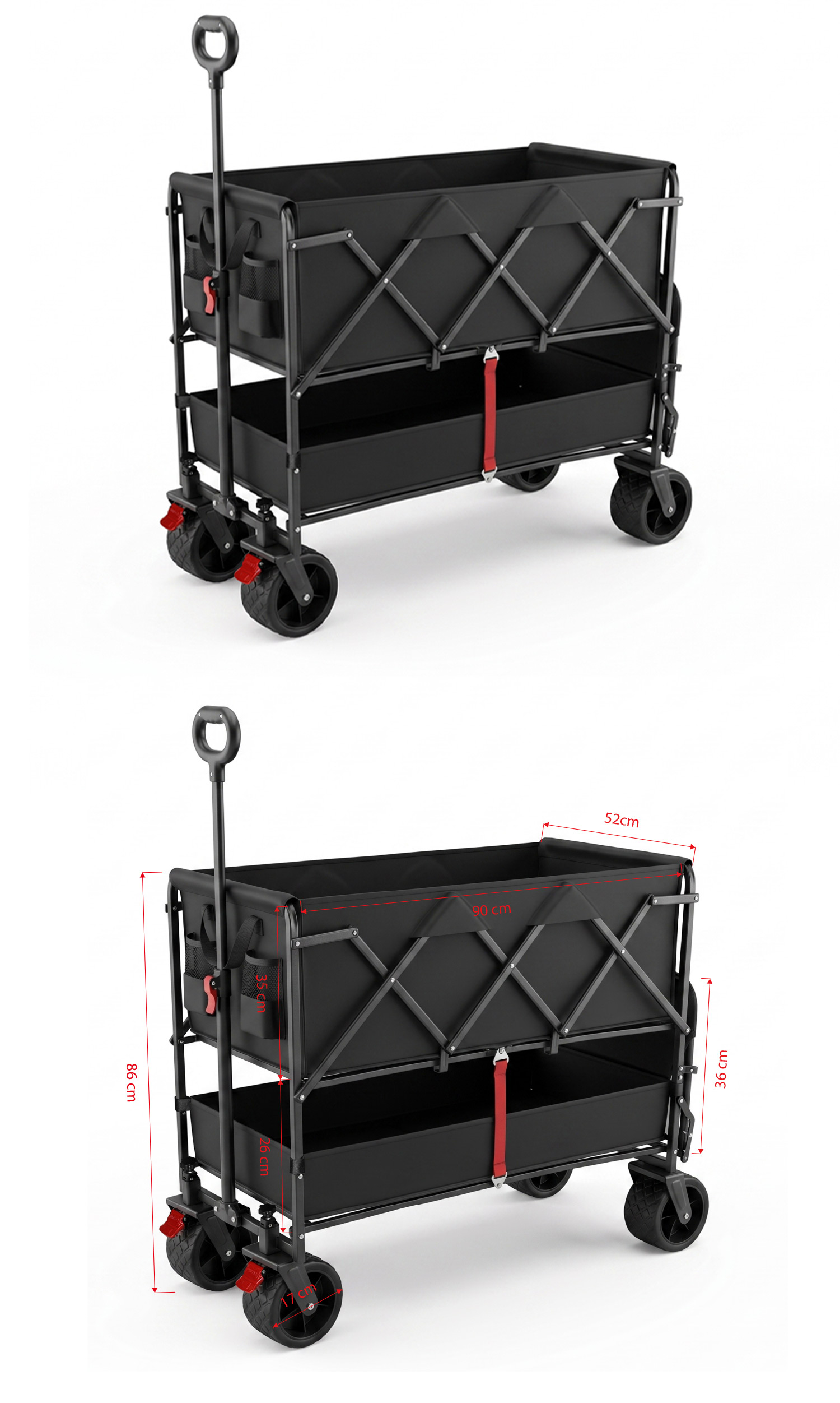 Dual-Layer Folding Photography Utility Wagon detail 2