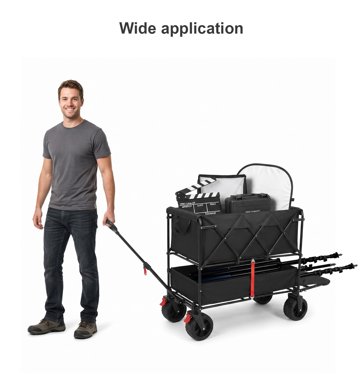 Dual-Layer Folding Photography Utility Wagon detail 5