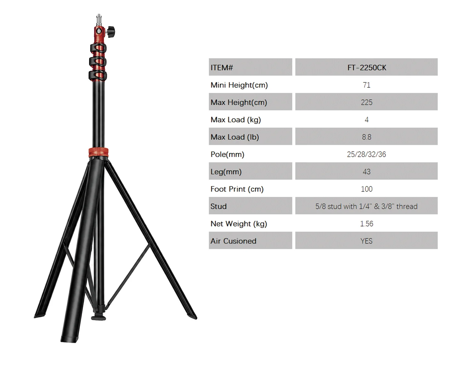 One Touch Quick Release Light Stand detail 1