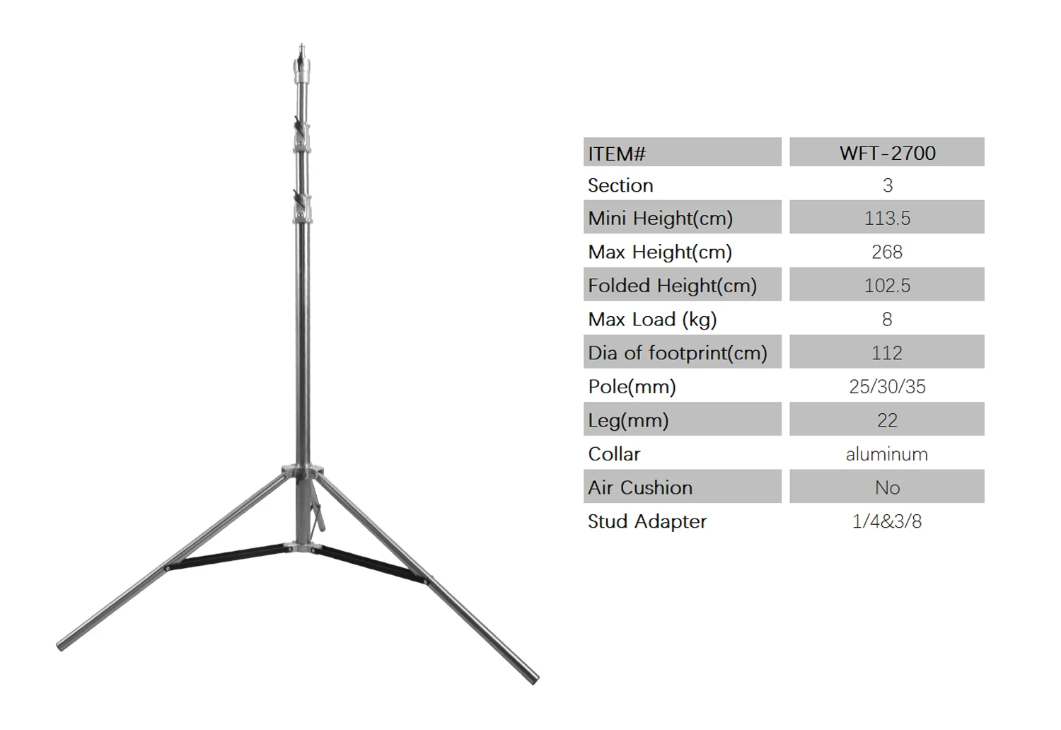 Light Stand WFT-2700 detail 1
