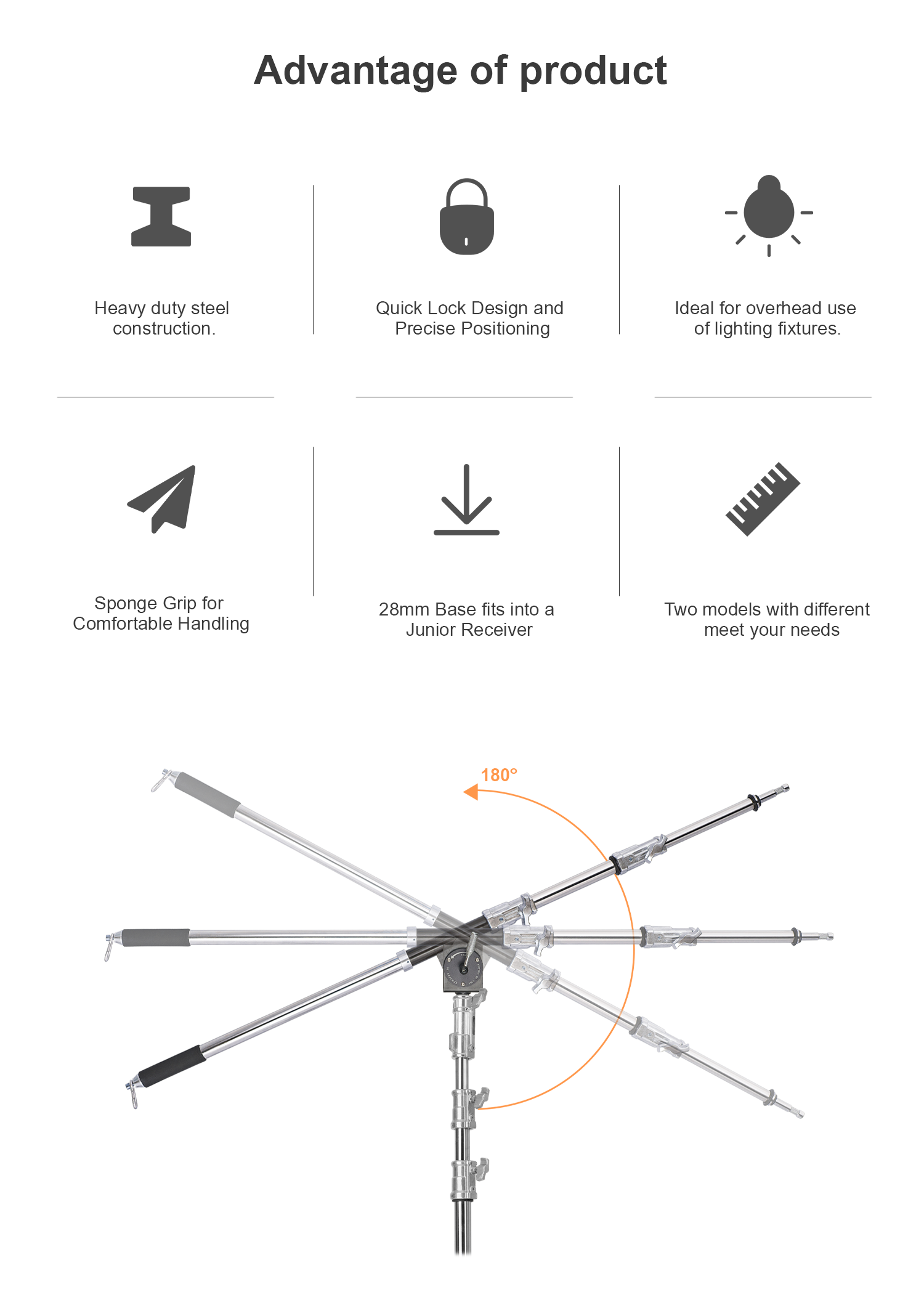 Quick Lock Boom Arm detail 1