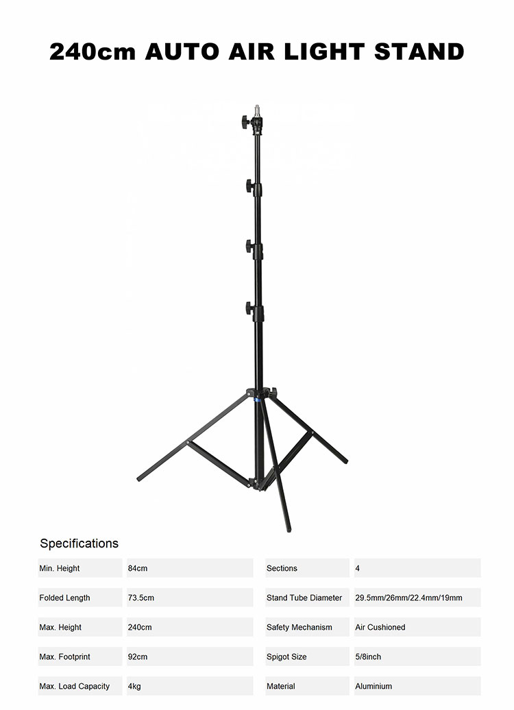 240cm Auto Air Light Stand detail 1