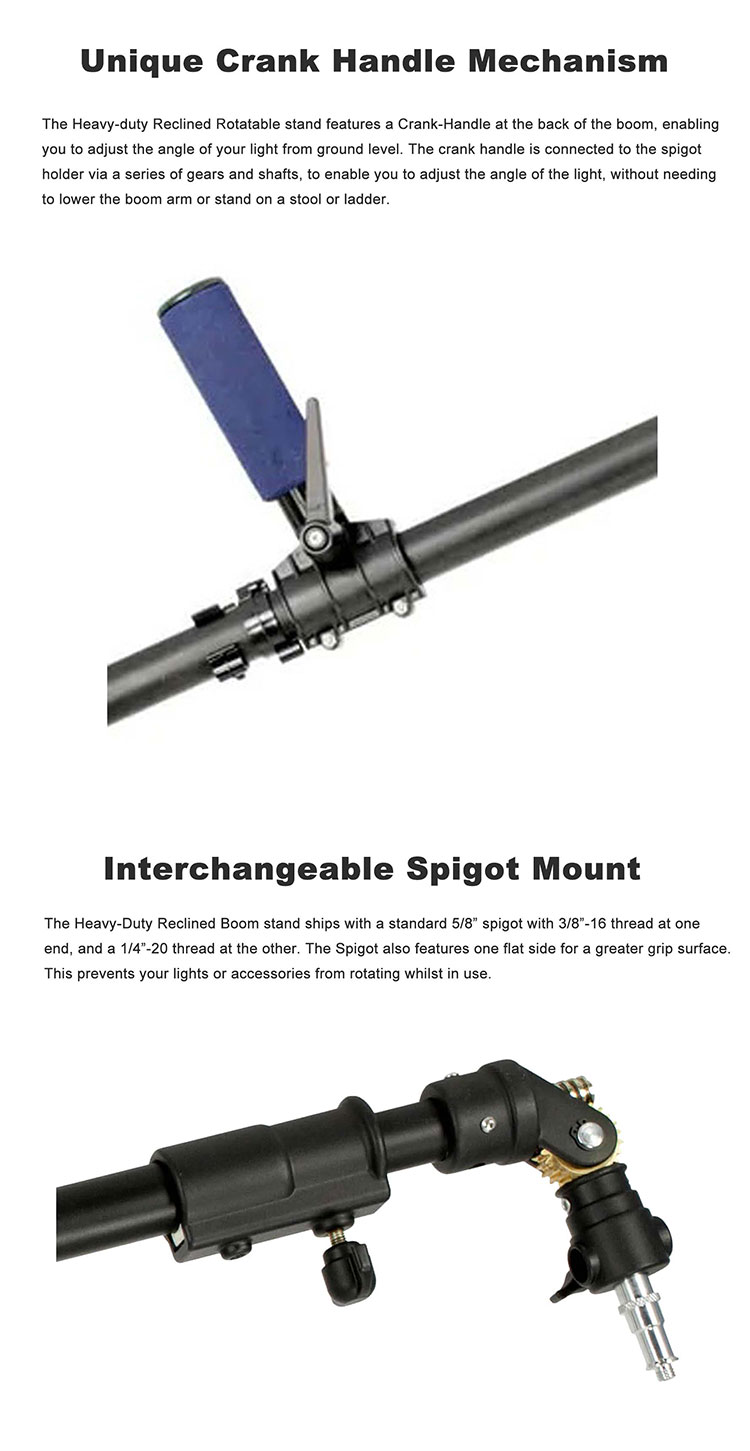 Professional Heavy Duty Reclined Rotatable Super Boom Stand detail 3