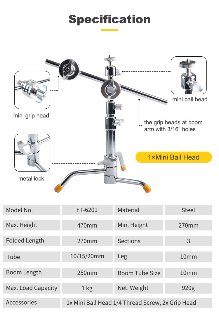 Mini Table Pocket C-Stand detail 1