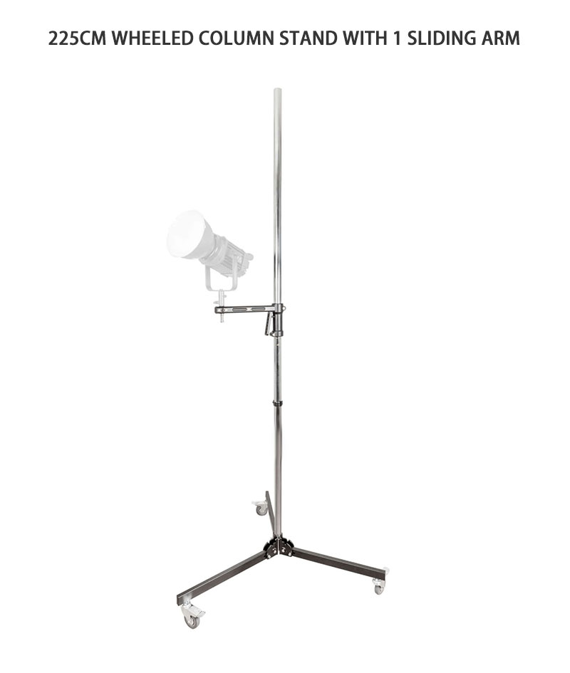 225cm Wheeled Column Stand With 1 Sliding Arm detail 1