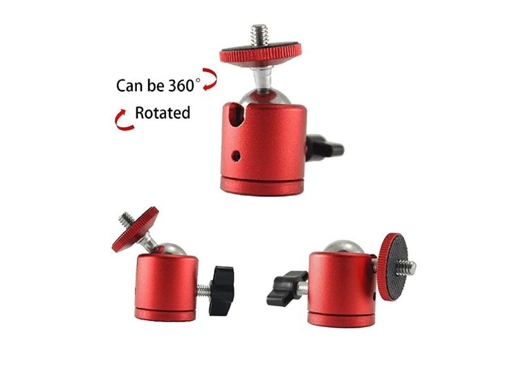 360 Degree Rotating Swivel Mini Ball Head 1/4" Screw Mount Holder For DSLR Camera Tripod - 2