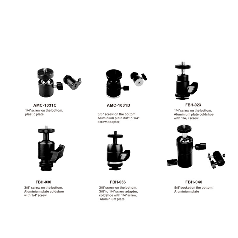 360 Degree Rotating Swivel Mini Ball Head 1/4" Screw Mount Holder For DSLR Camera Tripod - 9