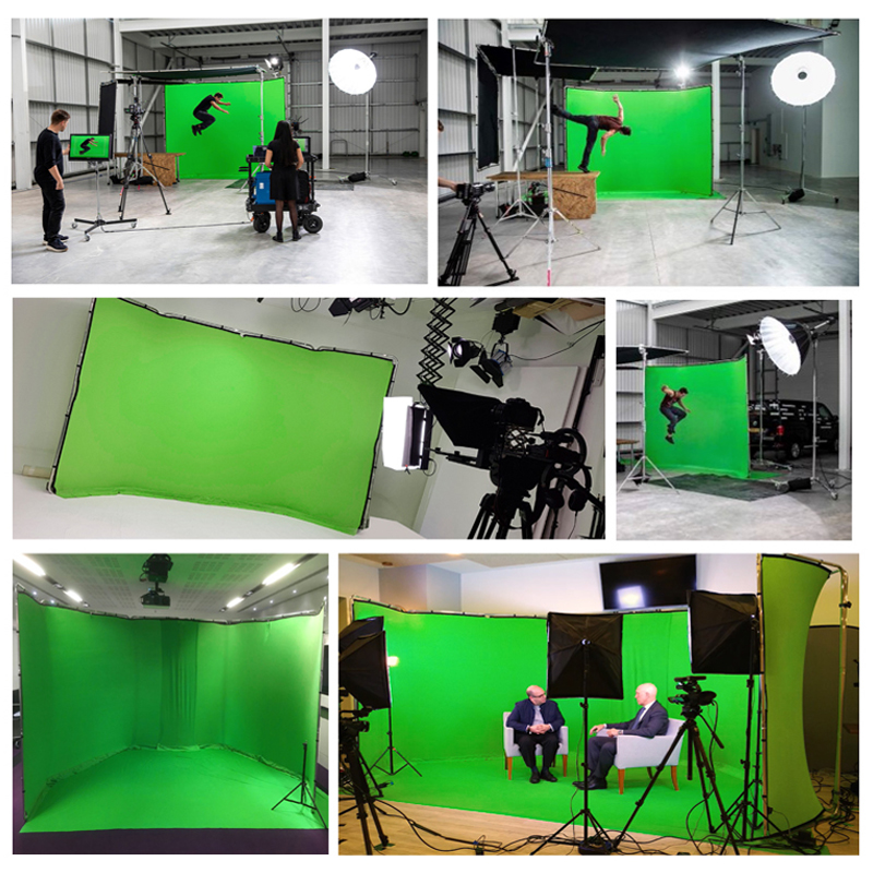 Chroma Key Green Screen Collapsible Panoramic Background - 4
