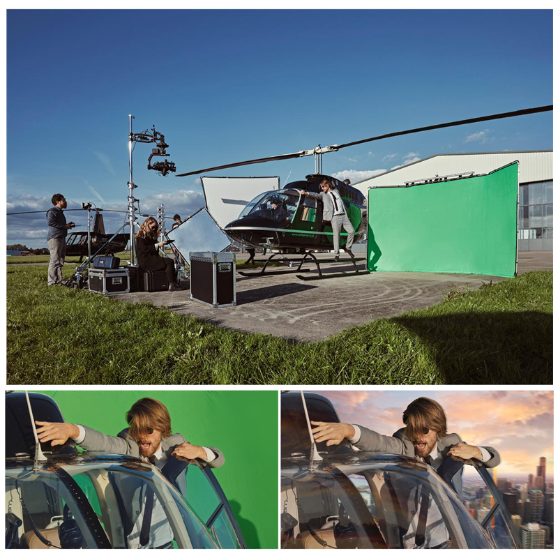 Chroma Key Green Screen Collapsible Panoramic Background - 6